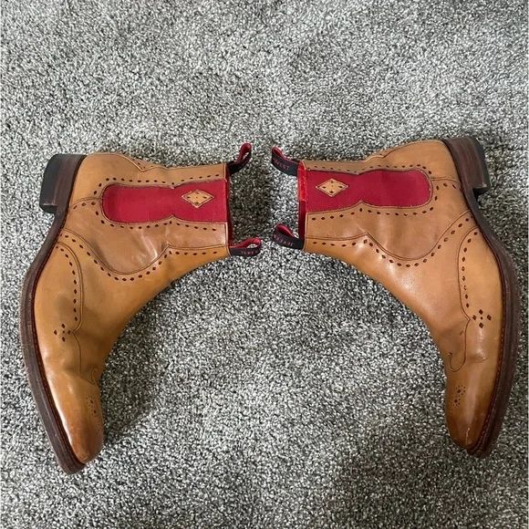 Jeffrey West Tan Chelsea Western Boots Size 9.5